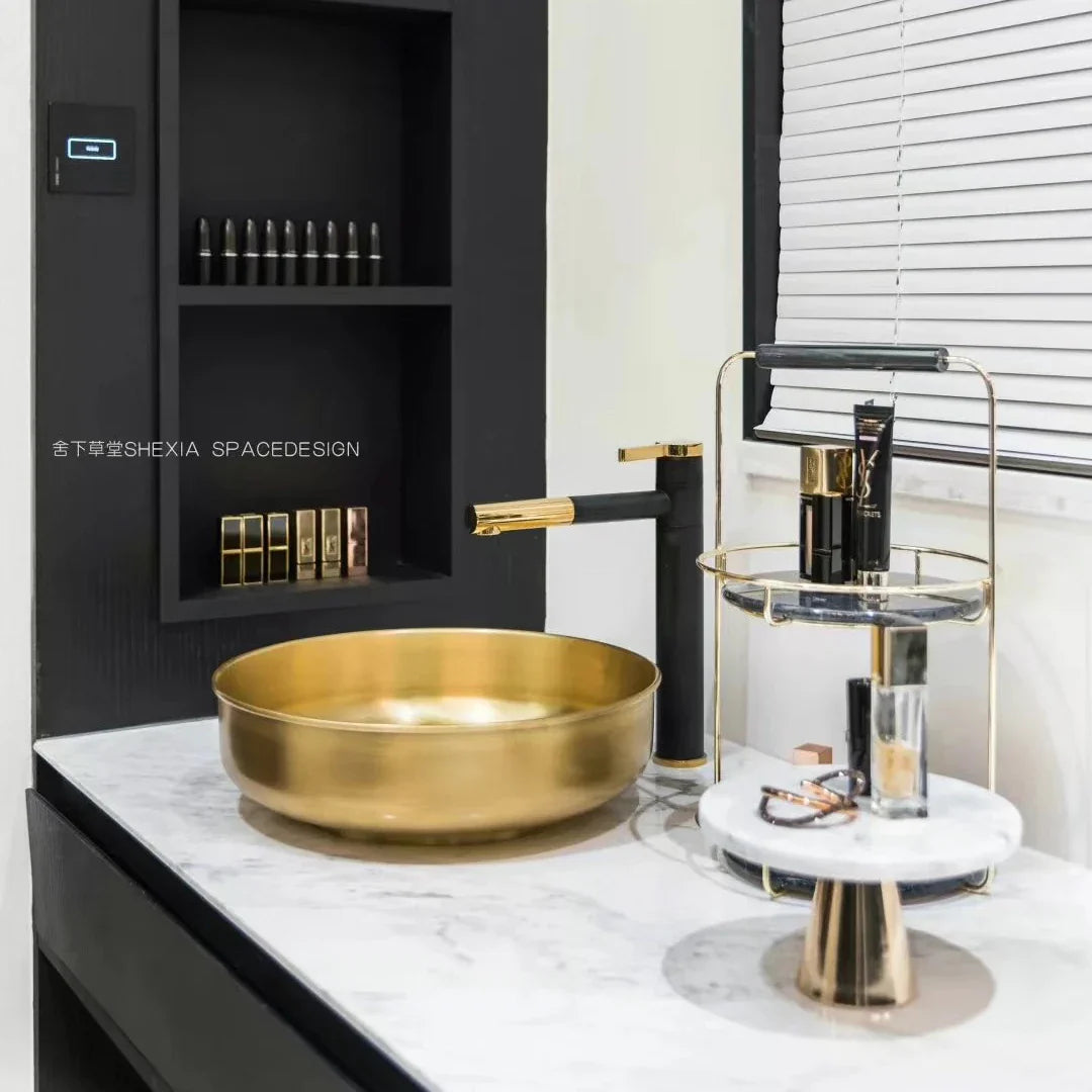 Afralia™ Brass Bathroom Faucet Vessel Sink Mixer Swivel Spout Deck Mounted White Tap