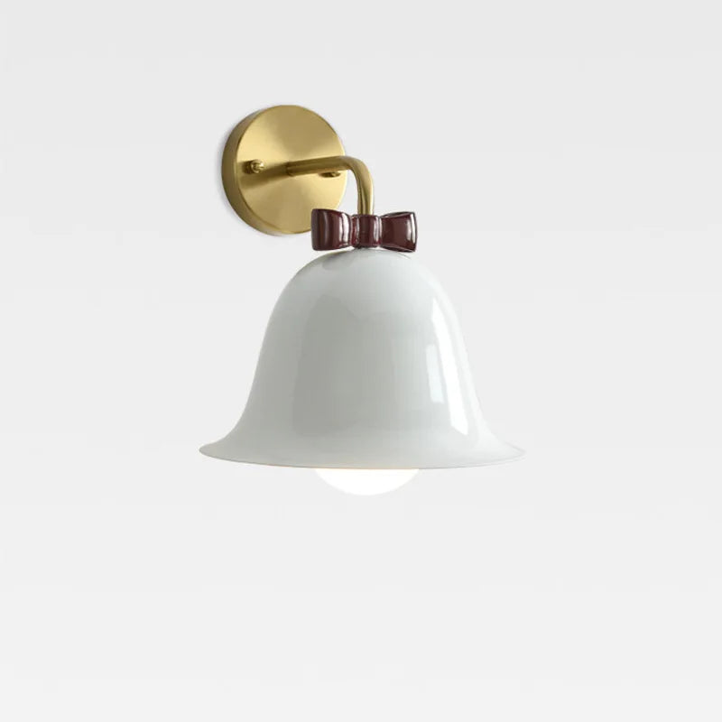 Afralia™ Bowknot Bell Wall Lamp E27 LED Glass Bedroom Kitchen Island Kids/Princess Room