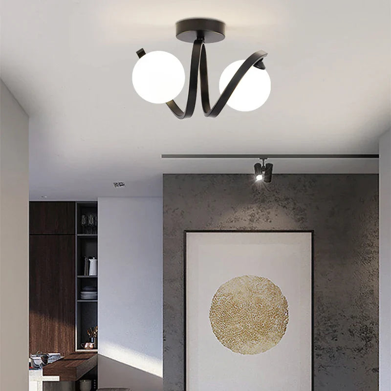 Afralia™ Nordic Ball LED Ceiling Light for Home Living Room Bedroom Study Corridor