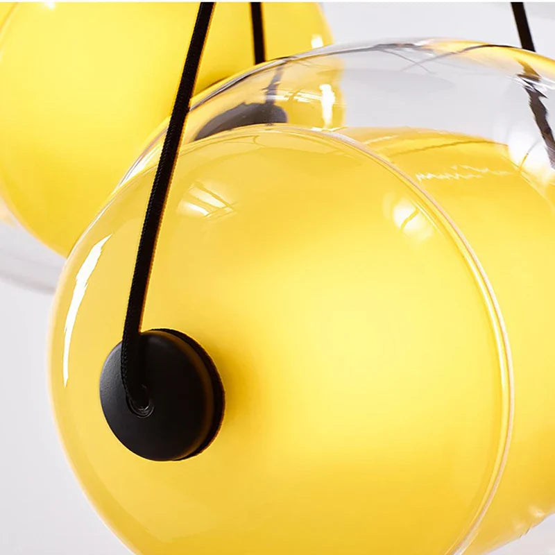 Afralia™ Multicolor Glass Globe Pendant Light for Stylish Bedroom Decor