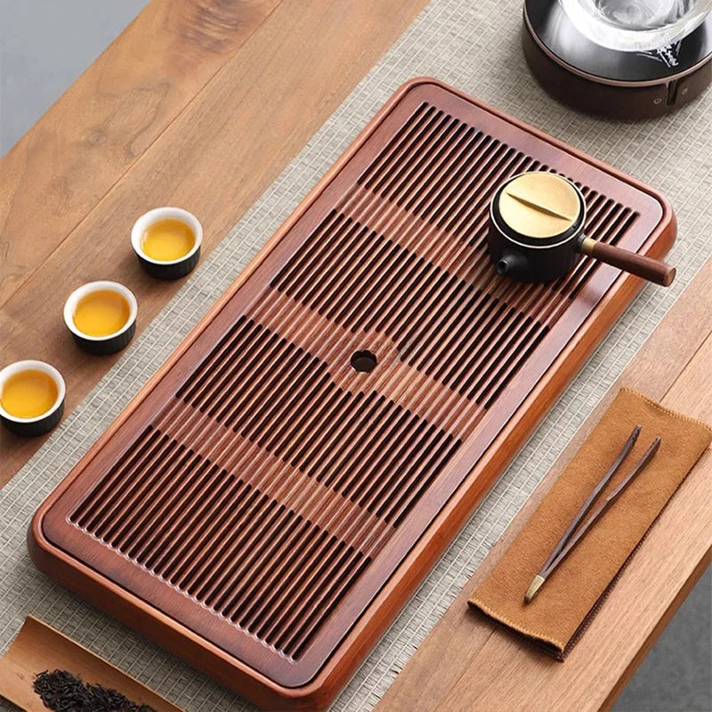 Afralia™ Bamboo Tea Tray Dual Purpose Kung Fu Tea Set Water Storage Tea Board