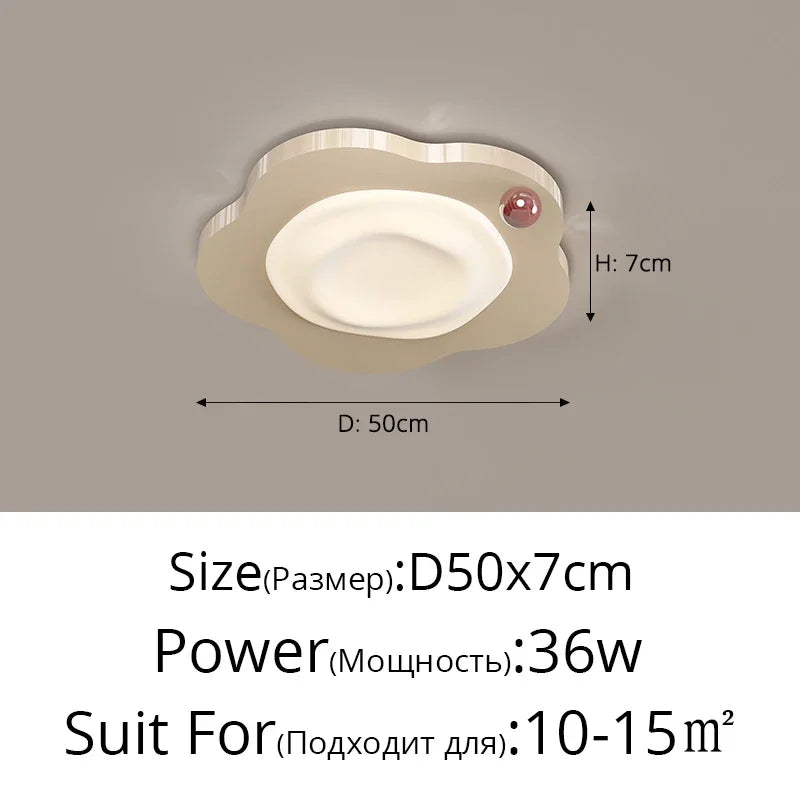 Afralia™ Cream LED Ceiling Light for Bedroom & Living Room décor