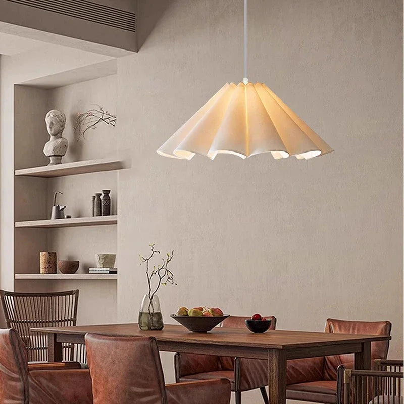 Afralia™ Wabi-Sabi Fabric Chandelier: Retro French Style Pendant Lamp for Dining Room