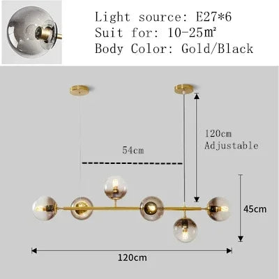 Afralia™ Nordic Glass Ball Chandelier: Elegant LED Pendant Lighting for Home Decor