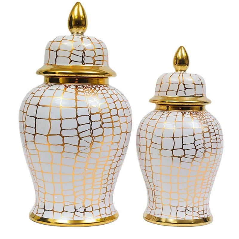 Afralia™ Leopard Print Ceramic Checkmate Jar: Vintage Home Decor Vase & Storage Tank