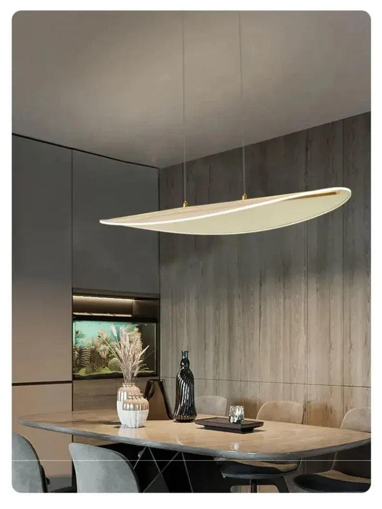 Afralia™ Long Curve LED Chandelier for Living Room Dining Office Decor