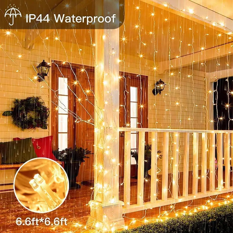 Afralia™ LED Curtain Icicle String Lights: Christmas Fairy Lamp for Wedding/Garden/Home Décor