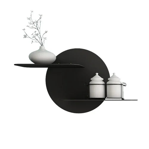 Afralia™ Modern Wrought Iron Storage Wall Rack for European Background Wall Ornaments