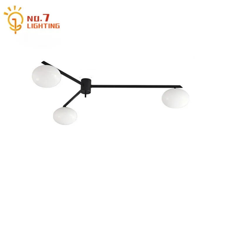 Afralia™ Black/Gold Lustre Copper Ceiling LED Modern Light Fixture for Living Room/Kitchen/Balcony