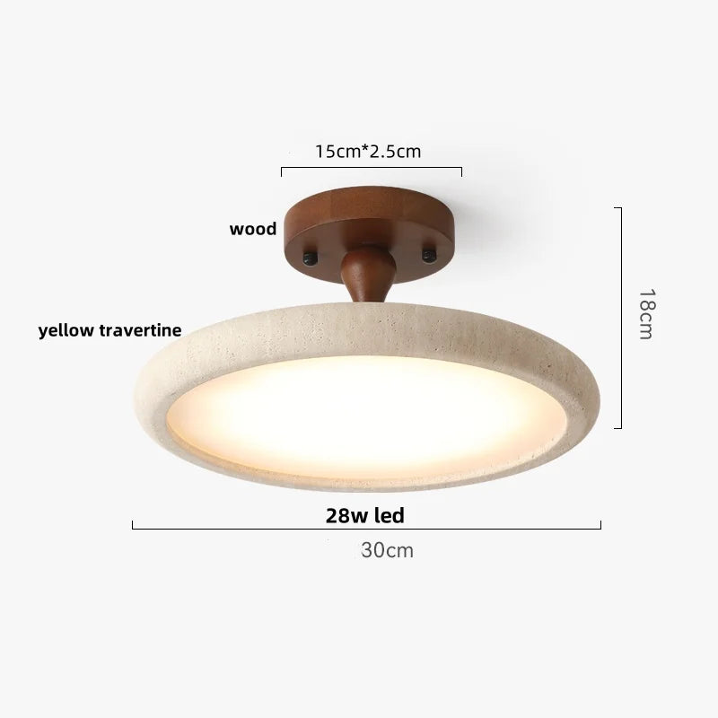 Afralia™ LED Ceiling Light Fixture Yellow Stone White PE Shade Plafond Lamp