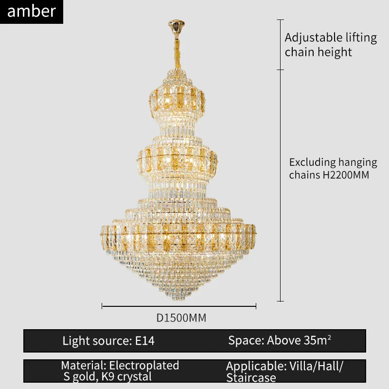 Afralia™ Crystal Duplex Headlight in Luxury European Style for Living Room & Hotel Lobby