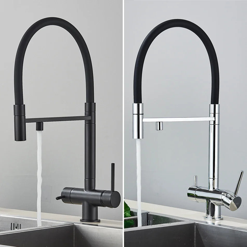 Afralia™ Dual Spout Kitchen Water Filter Faucet, Rotation Water Purification Mixer Tap