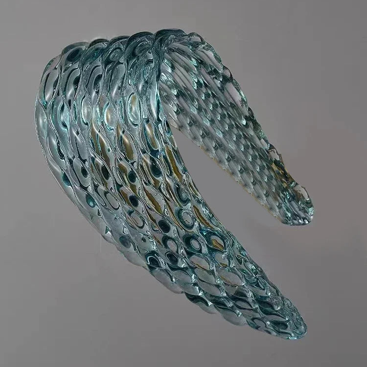 Afralia™ Peacock Blue Glass Ceiling Chandelier for Dining Room - LED Luxury Glass Pendant Fixture