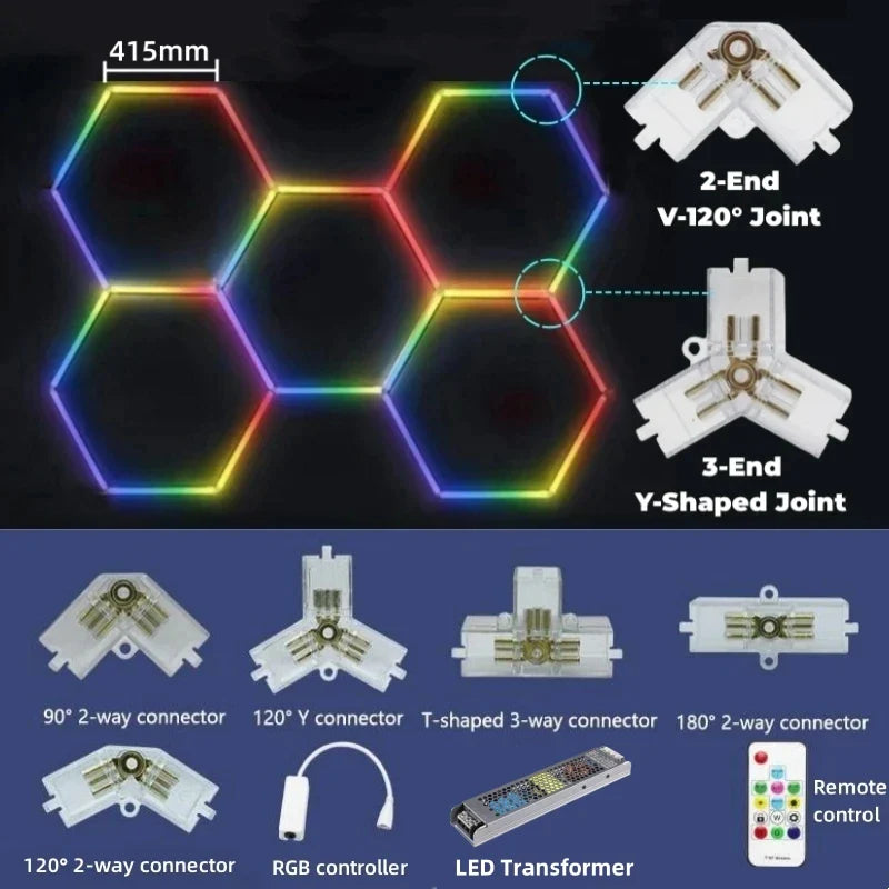 Afralia™ LED Hex Garage Light with Remote Control