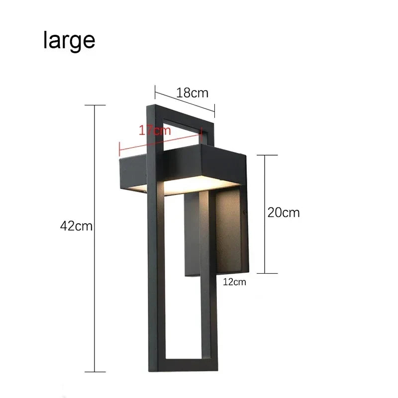 Afralia™ Outdoor LED Wall Light Vintage Black 10W Garden Porch Sconce Street Luminaire