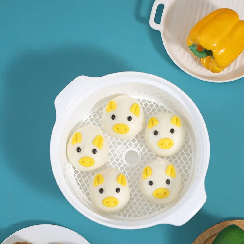 Afralia™ Kitchen Microwave Steamer Pot for Soup Dumplings and Rice