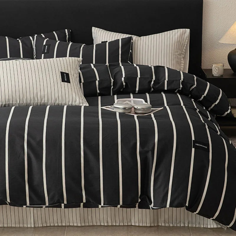 Afralia™ Nordic Cotton Bedding Sets High Quality Queen Twin Comforter Set