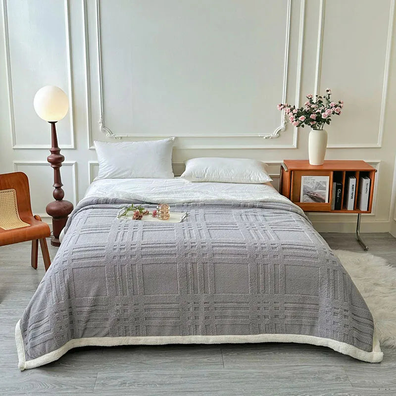 Afralia™ Velvet Jacquard Taffeta Blanket: Cozy Sofa Cover & Four-Season Quilt