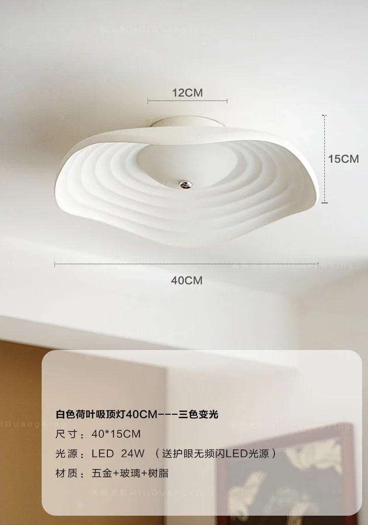 Afralia™ Lotus Leaf Ceiling Light: LED Modern Retro Resin Fixture for Home Decor & Living Space