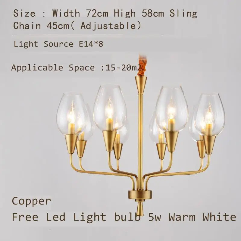 Afralia™ Modern Glass Chandelier for Living Room, Restaurant, Hotel, Bedroom – Premium Quality