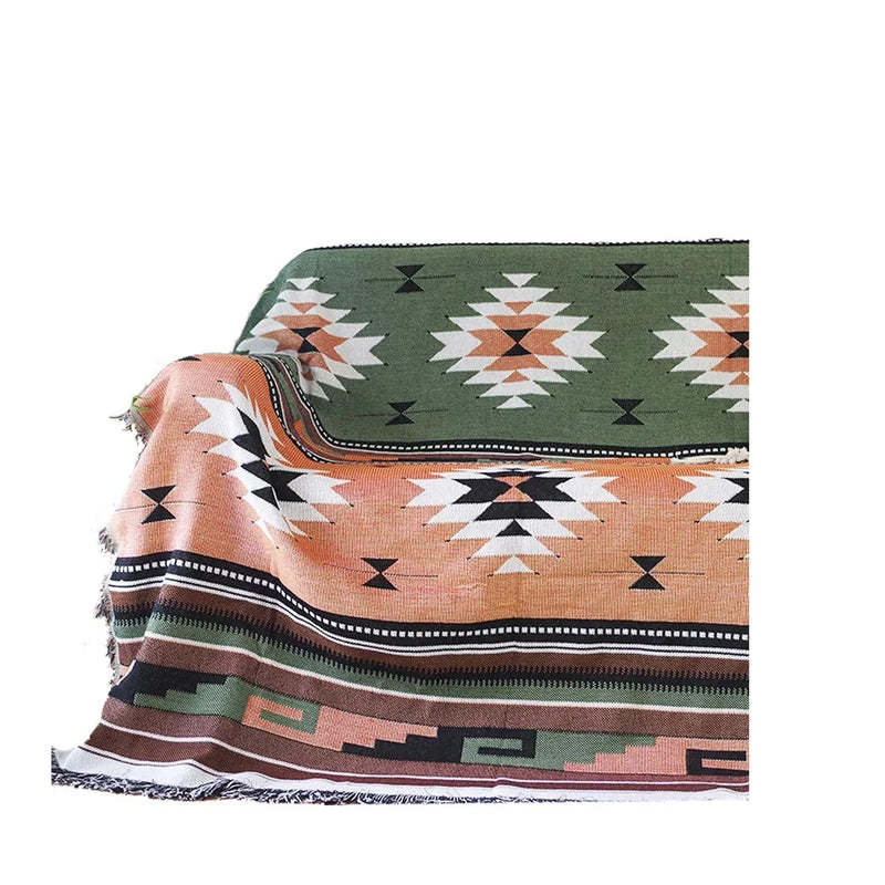 Afralia™ Nordic Double-Sided Abstract Geometry Throw Blanket