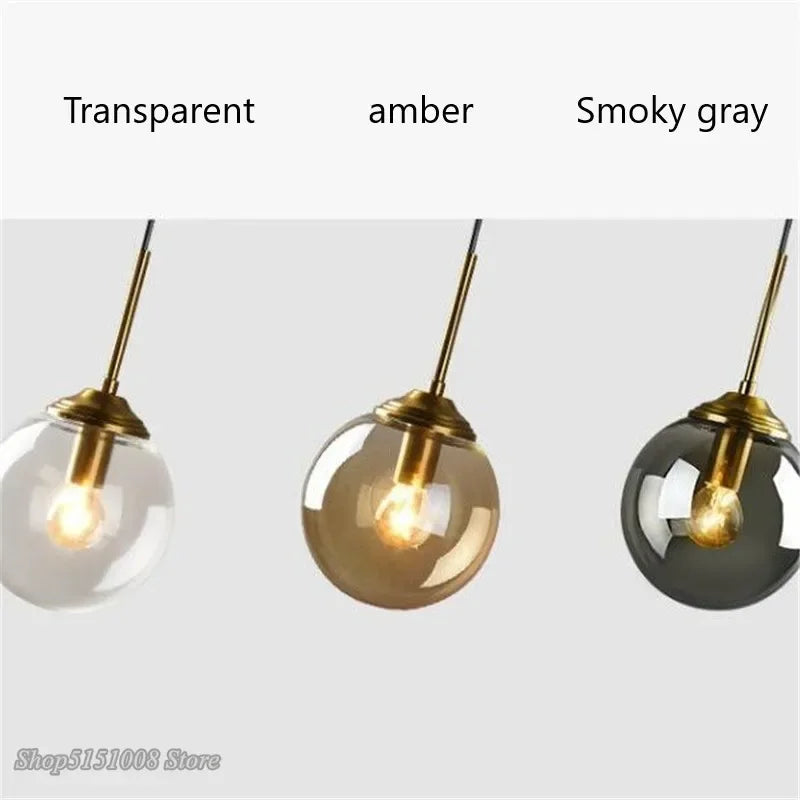 Afralia™ Nordic Glass Wall Lamp LED Round Vintage Ball Retro Wall Light