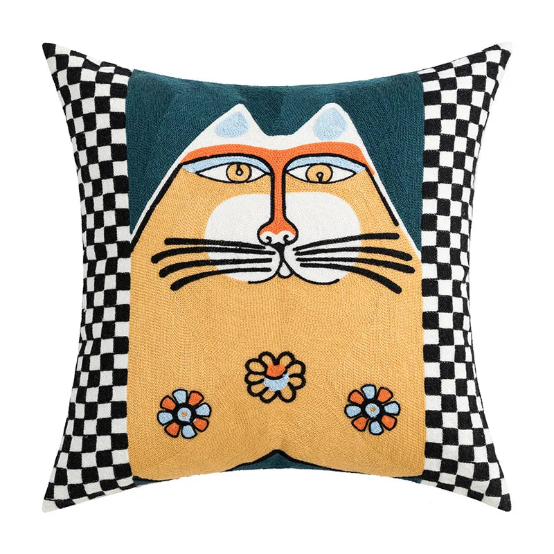 Afralia™ Nordic Embroidered Cushion Cover 45x45cm for Sofa & Home Decoration