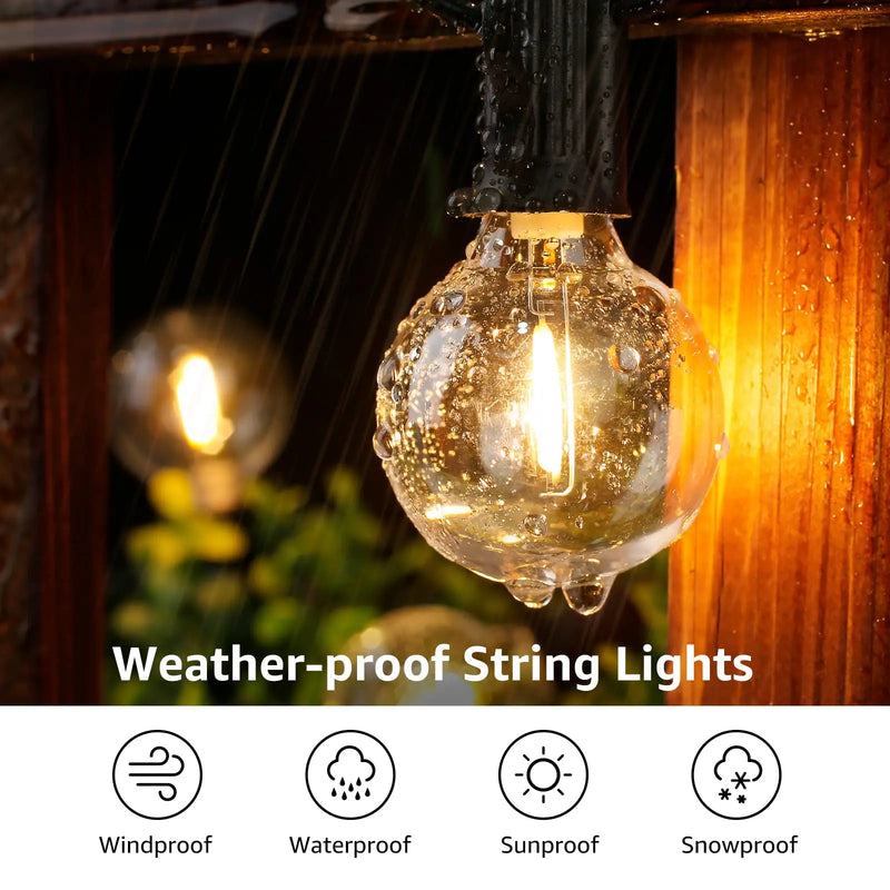 Afralia™ Outdoor Connectable Globe LED String Lights for Garden Decor