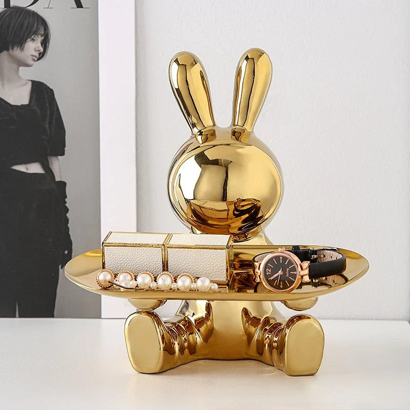 Afralia™ Lucky Rabbit Key Tray: Stylish Home Decoration and Organizer