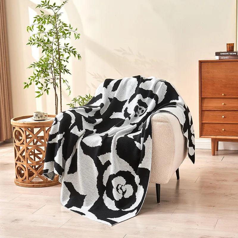 Afralia™ Camellia Knitted Blanket: Soft Spring/Summer Office Nap Sofa High-End Single Quilt