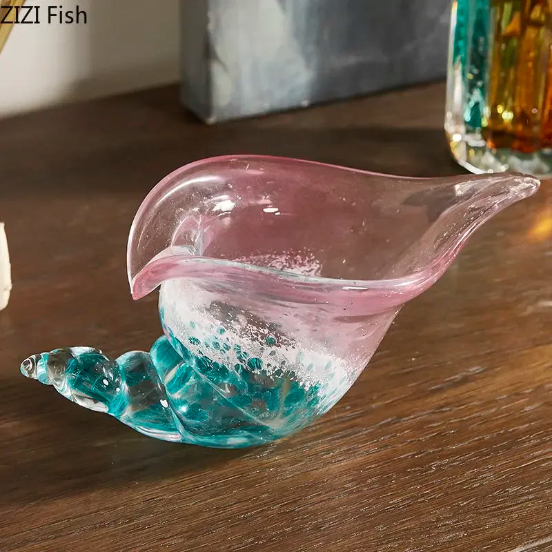 Afralia™ Conch Candy Jar & Fruit Tray: Creative Transparent Glass Storage Basket