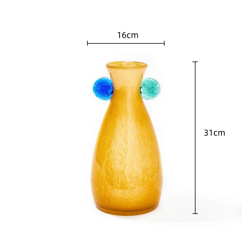 Afralia™ Geometric Glass Vase - Colorful Home Decor Accent