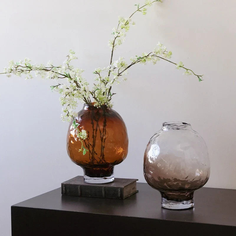 "Afralia™ Gradient Glass Vase for Flower Arrangement and Home Decoration"