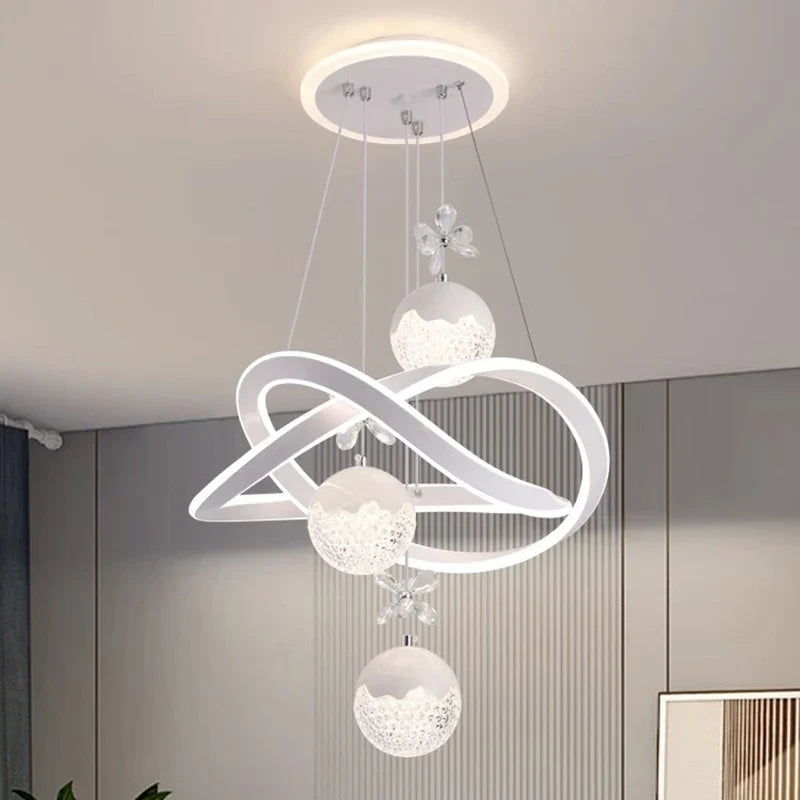 Afralia™ Modern Indoor Pendant Light Chandelier Ceiling Lamp LED Decorative Dining Room Lighting