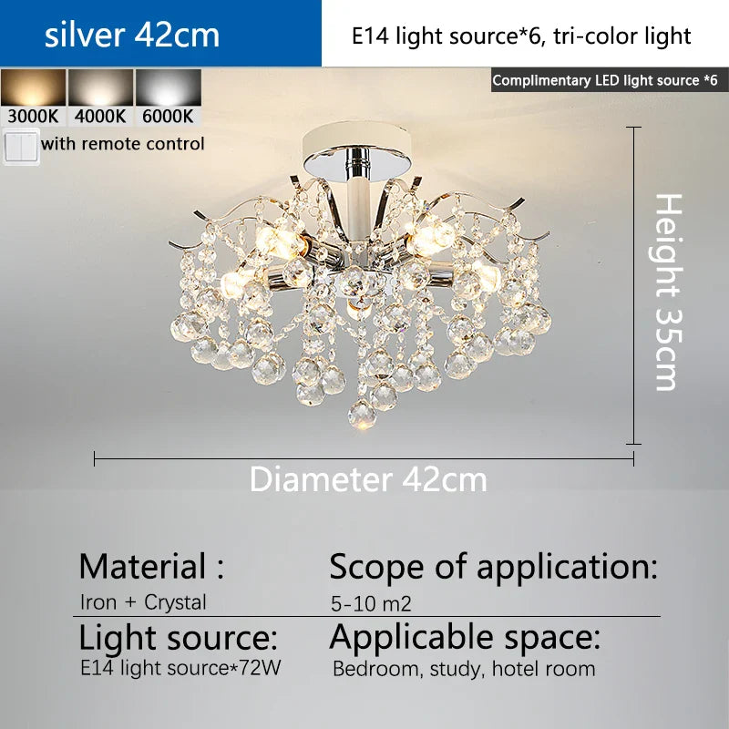 Afralia™ Crystal Luxury LED Chandelier Ceiling Light for Living Room Bedroom Home Decor