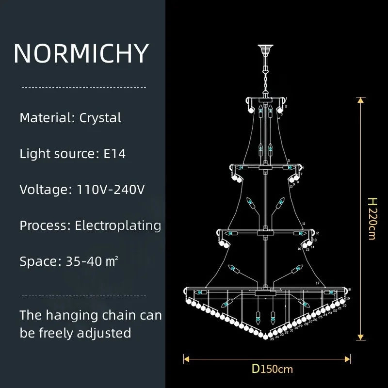 Afralia™ Gold Nordic LED Chandelier for Staircase Loft Living Room & Lobby