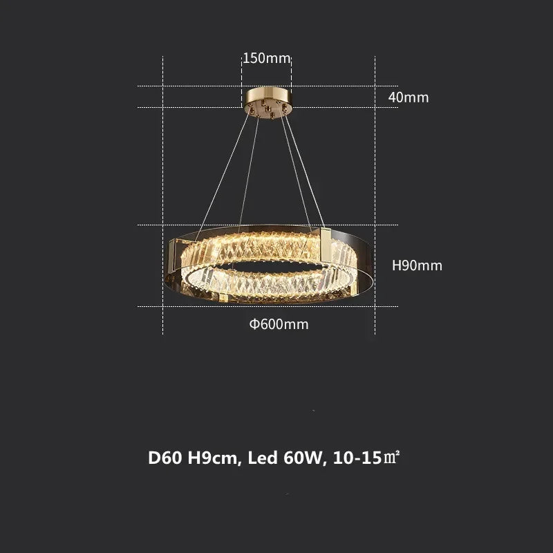 Afralia™ Elegant Crystal LED Dimmable Ceiling Lamp Glass Luminarias Lighting