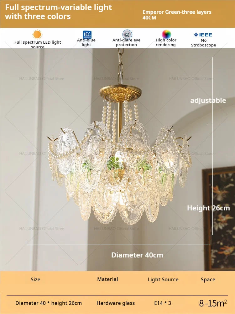 Afralia™ Glass Dining Room Chandelier: Retro French Style for Living & Master Bedroom