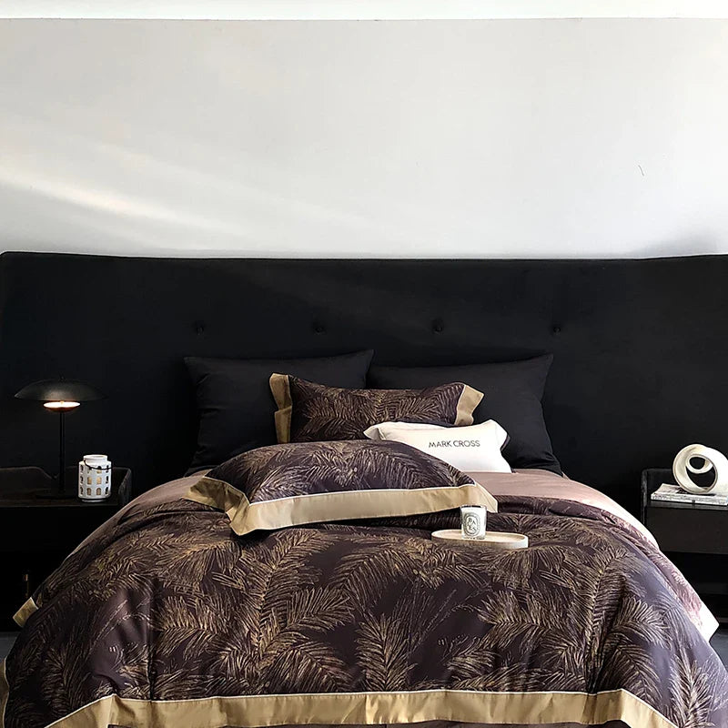 Afralia™ Egyptian Cotton Bedding Sets: Queen King Ru Sizes - Luxe Bed Linens