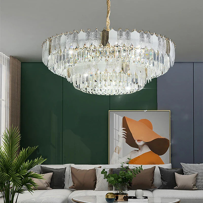 Afralia™ Crystal Indoor Chandelier: Postmodern LED Suspension Lamps for Luxe Living Room Decor