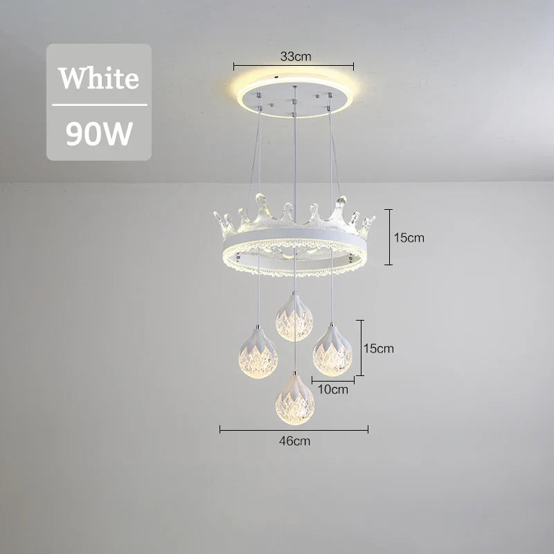 Afralia™ Scandinavian Luxury LED Crown Chandelier for Modern Dining Table