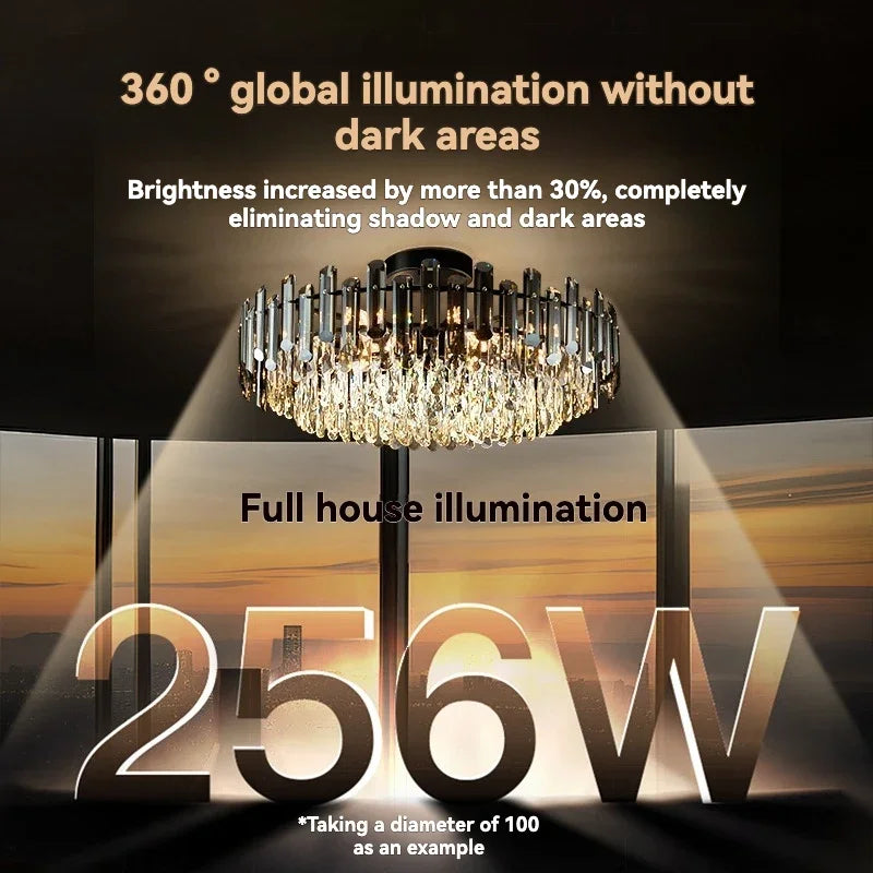 Afralia™ Gold Crystal Ceiling Chandelier: Luxury Modern LED Pendant for Home Décor