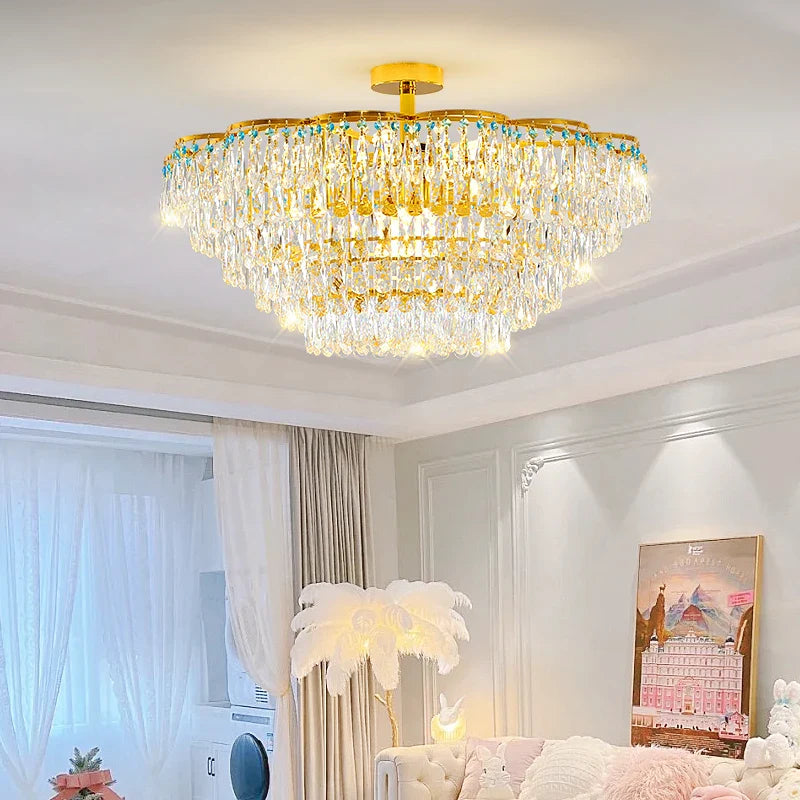 Afralia™ Crystal Light Chandelier | Post-Modern European Luxury for Living Room, Bedroom, Dining