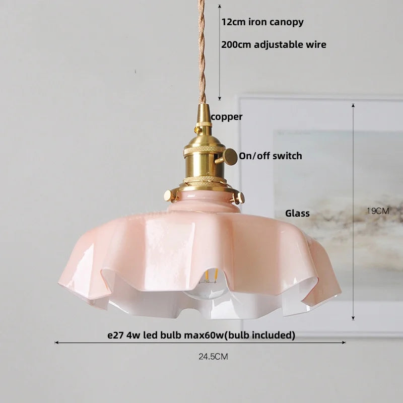 Afralia™ Yellow Glass Wire LED Pendant Light - Modern Nordic Home Decor