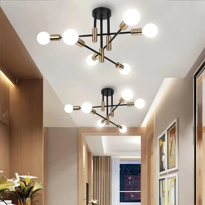 Afralia™ LED Sputnik Chandelier Ceiling Light Fixtures for Bedroom Living Room