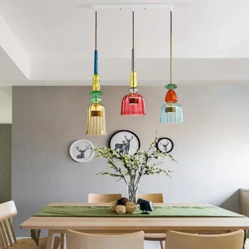 Afralia™ Glass Pendant Lights for Kitchen Dining Room Island Chandeliers