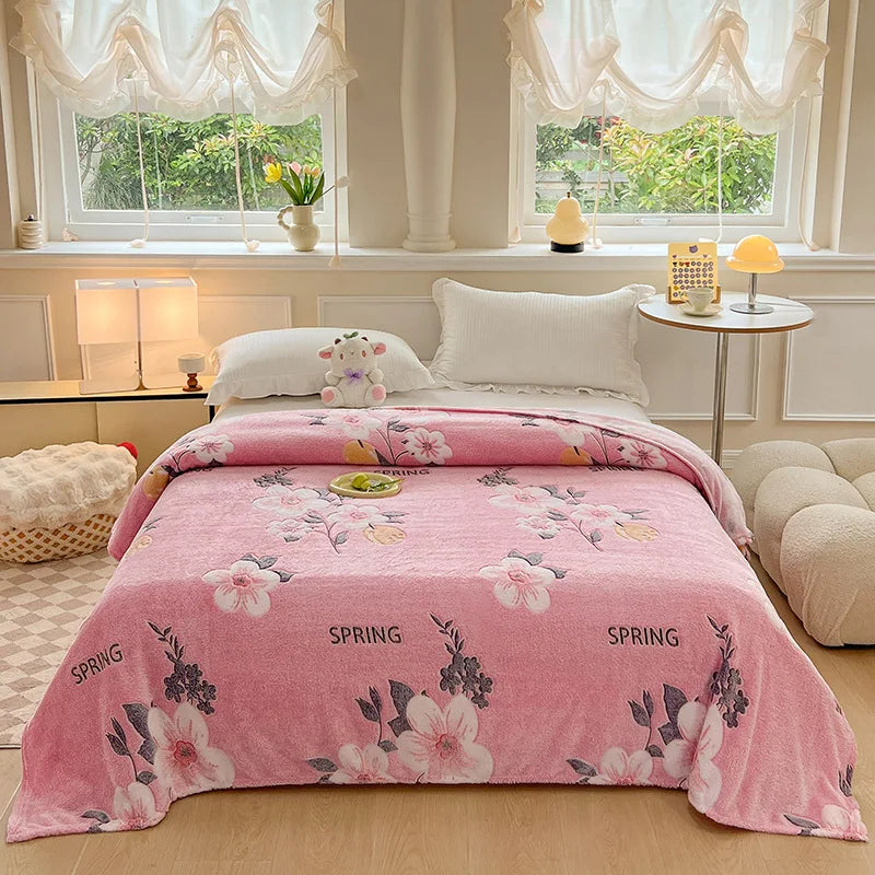 Afralia™ Dinosaur Patterns Snowflake Velvet Blanket in Various Sizes for Home/Office