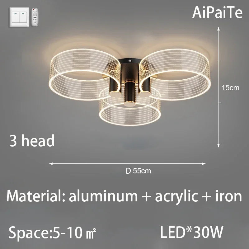 Afralia™ Acrylic Lustre Chandelier for Living Room, Bedroom, Kitchen - Hanging Ceiling Lamps