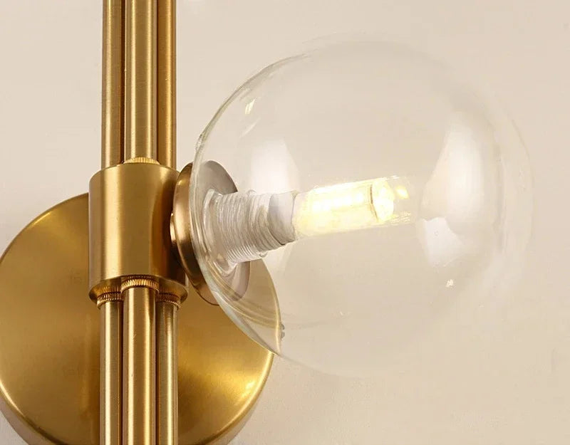 Afralia™ Modern Glass Ball Wall Lamp for Living Room Bedroom Study Bedside Loft Mirror Light