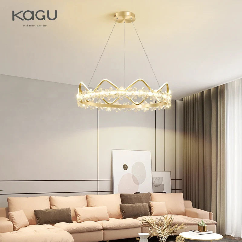 Afralia™ Crystal Flower Ring Chandelier for Modern Living and Bedroom